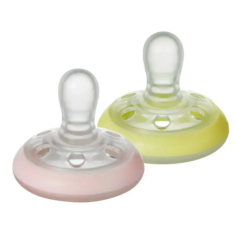 Tommee Tippee 汤美星 夜间安抚奶嘴 粉色/黄色 0-6m (2pk) 