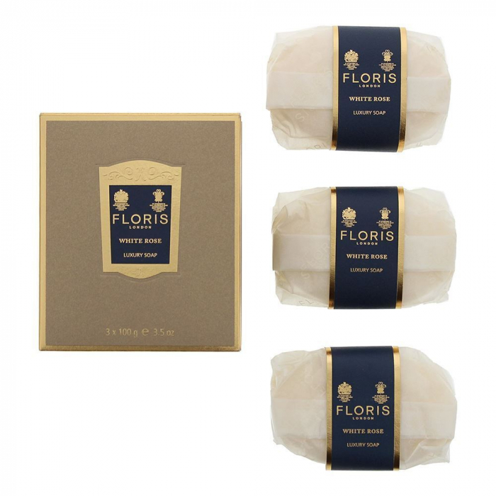 Floris 佛罗瑞斯 精油香氛皂-白玫瑰 3x100g