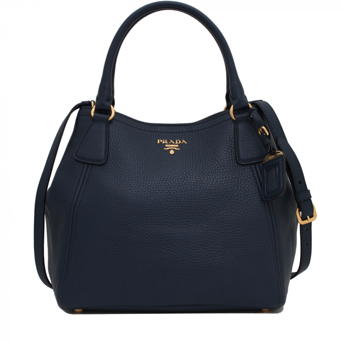 普拉达 Prada Vitello Daino Leather Convertible Bag 斜挎包 - Black