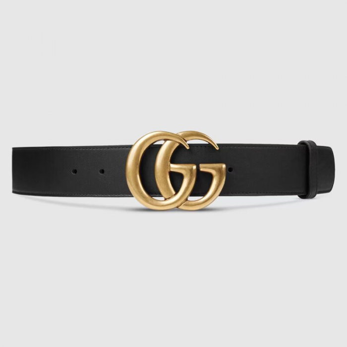 Gucci 古驰 闪亮双G带扣皮革腰带 (Size 115)
