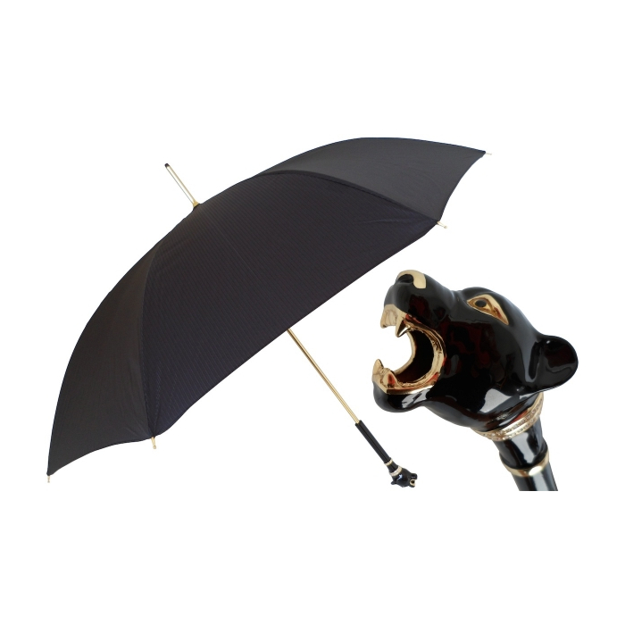 Pasotti 葩莎帝黑色伞面 黑豹手柄 晴雨两用伞