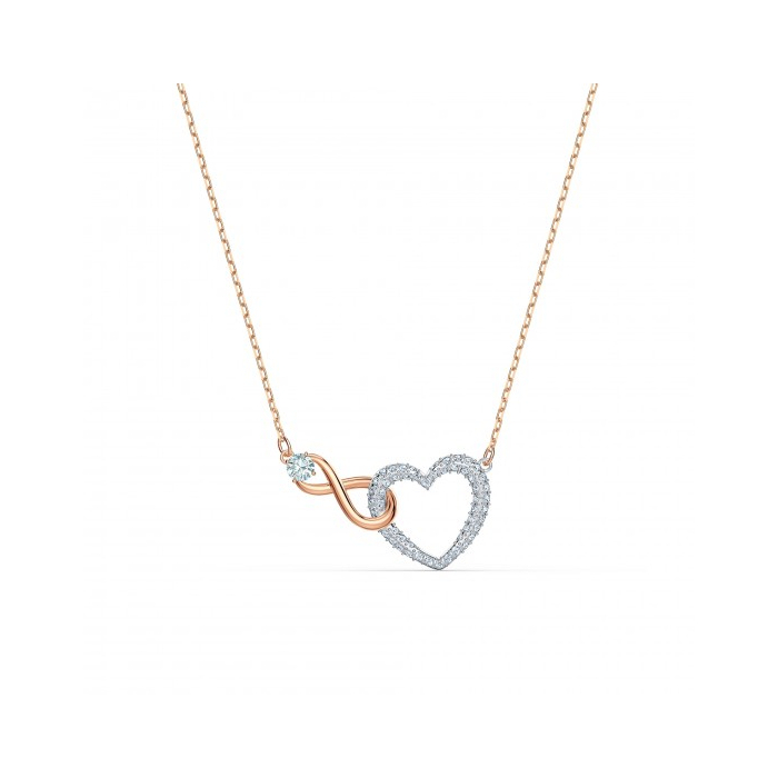 Swarovski 施华洛世奇Infinity Heart 项链 白色 多种金属润饰