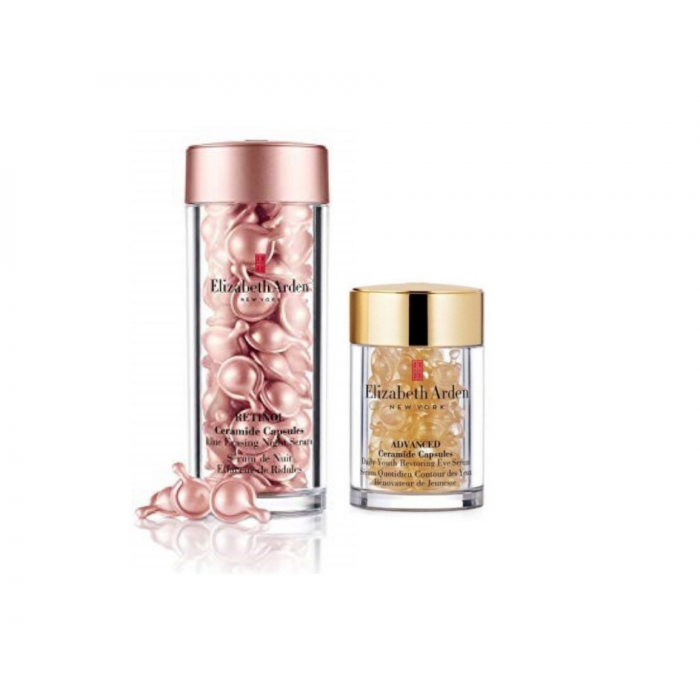 ElizabethArden伊丽莎白雅顿  时空焕活眼部胶囊精华液+时空焕活夜间多效胶囊粉胶 - 2*60粒 套装