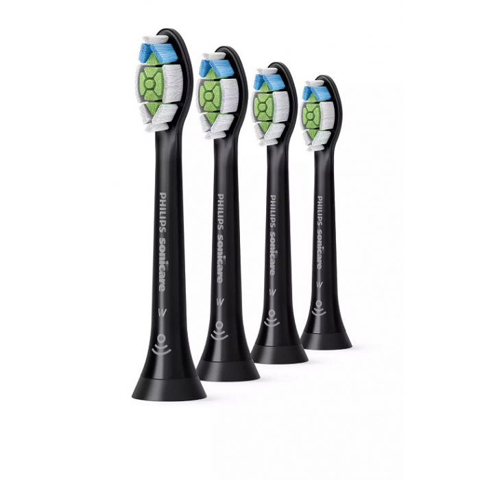 Philips - Sonicare W Optimal White Standard Black Replacement Toothbrush Heads HX6064/11 (4 pack)