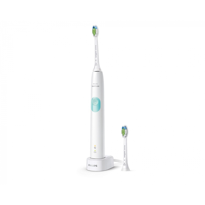 Philips - Sonicare ProtectiveClean 4300 HX6807/51 White w/ Mint Button and 2 Brush Heads