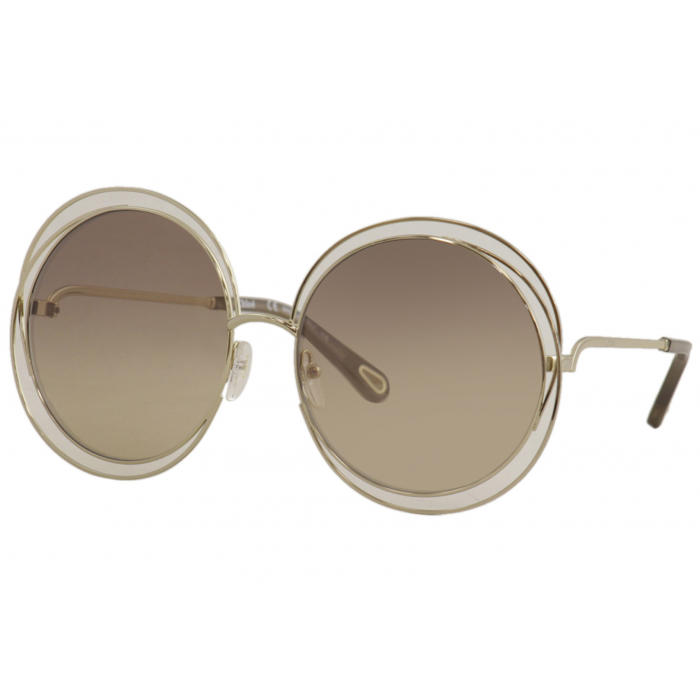 Chloé 蔻依 Carlina Gold Transparent Brown Flash 女士太阳镜 CE114SD