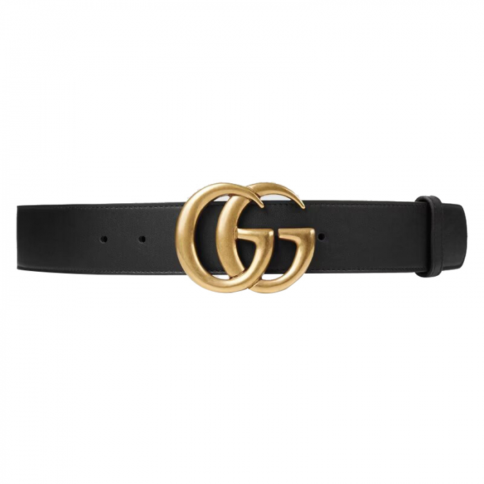 Gucci 古驰 闪亮双G带扣皮革腰带(Size 110)