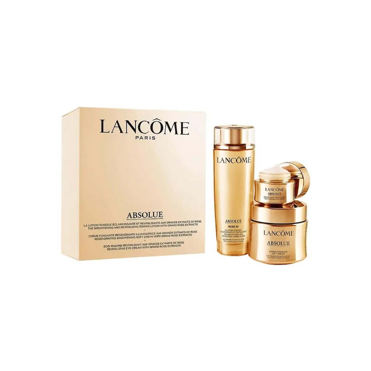  Lancôme 兰蔻 菁纯礼盒套装 玫瑰精华水150ml+面霜轻盈版60ml+眼霜20ml