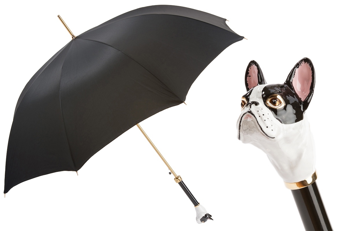 Pasotti 葩莎帝 黑色伞面 法斗犬手柄 手工伞