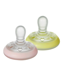 Tommee Tippee 汤美星 夜间安抚奶嘴 粉色/黄色 0-6m (2pk) 