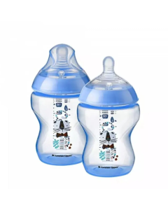 Tommee Tippee - Tinted Blue 2 Pack Feeding Bottles (2x260ml)