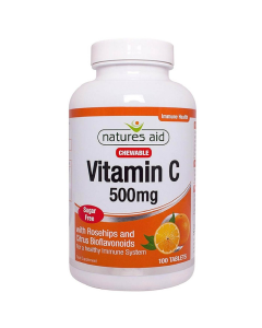 Natures Aid - Vitamin C Sugar Free Chewable (with Rosehips & Citrus Bioflavonoids) (100 x 500mg)