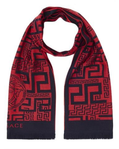 范思哲 Versace 百分百纯羊毛 围巾 红色