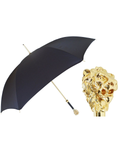 PASOTTI 葩莎帝 黑色伞面 金狮手柄 晴雨伞