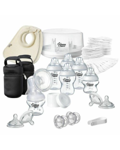 Tommee Tippee - Breastfeeding Kit with Manual Breast Pump and Microwave Steriliser