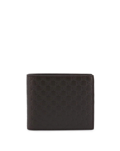 Gucci 古驰棕色Microguccissima真皮钱包