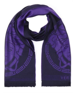 范思哲 Versace 百分百纯羊毛 围巾 紫色