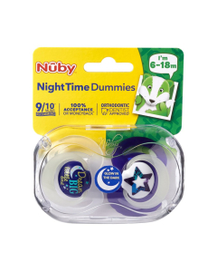 Nuby - 2 Night Dummies (6-18M)