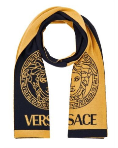 范思哲 Versace 羊毛围巾 芥末色