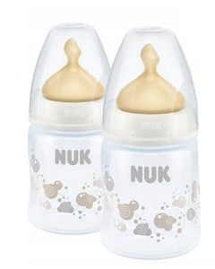 NUK 宽口玻璃奶瓶乳胶奶嘴 2*150ml