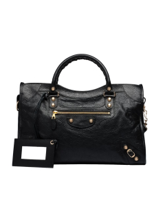 Balenciaga 巴黎世家 Giant 12 City手提包 - 黑色/金色