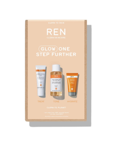 REN 芢 焕彩发光组合套装：面膜15ml+发光水50ml+晚霜10ml