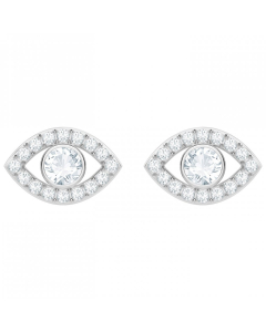 Swarovski施华洛世奇  Luckily Evil Eye恶魔之眼穿孔耳环 - 白色镀白金色