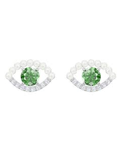 Swarovski施华洛世奇  Luckily Evil Eye恶魔之眼穿孔耳环 - 绿色