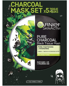 Garnier - Charcoal and Algae Purifying Tissue Mask 5pack