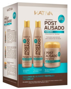 Kativa - Post Relaxer Kit Shampoo (250ml)   Conditioner (250ml)   Deep Treatment (250ml)