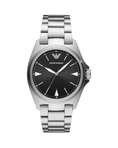 Emporio Armani Mens Black Dial Stainless Steel Bracelet Watch AR11255