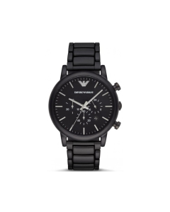 安普里奥 阿玛尼 Emporio Armani Classic Black Dial Men's Watch 男士 手表 - Brushed Black