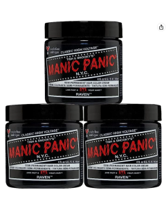 ManicPanic mp纯植物染发膏-乌黑Raven Black (118ml x 3)
