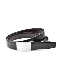 Clavin Klein  CK LOGO扣100%纯皮黑色腰带 - 115cm