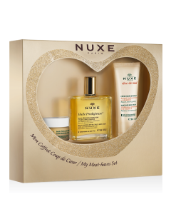 Nuxe Gift Set with Lip Balm, Dry Oil & Honey Hand Cream