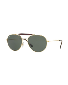 雷朋 双梁 绿色 经典系 太阳镜 Ray-Ban Aviator Double Bridge Sunglasses - Gold/Green RB3540 001 53-18