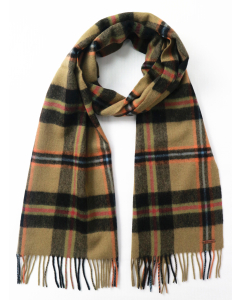 Hortons England 纯羊毛 格子 围巾 黑色格纹 Hortons England 100% Lambswool 'Hexham' Scarf - Black Check