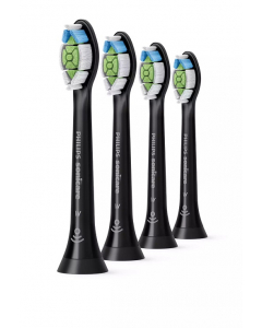 Philips - Sonicare W Optimal White Standard Black Replacement Toothbrush Heads HX6064/11 (4 pack)