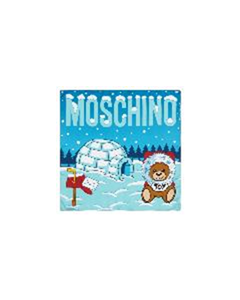 Moschino莫斯奇诺  雪屋主题围巾 - 浅蓝色