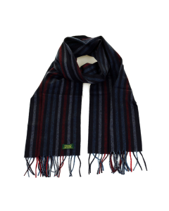  Glencroft  英伦 高级 100%羊毛 羊绒  深蓝红色 条纹款 围巾  Glencroft 100% Cashmere Premium Scarf - Navy and Red Stripe