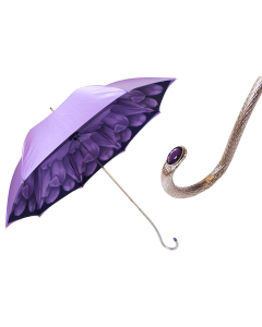 Pasotti 葩莎帝 紫色伞面 花纹内饰复古手柄 晴雨两用伞