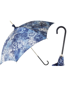 Pasotti 葩莎帝 蓝色印花伞面 复古手柄 晴雨伞