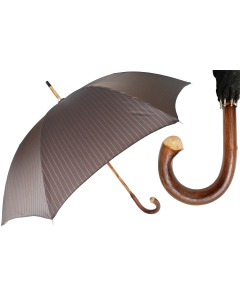 Pasotti 葩莎帝 经典条纹栗色伞面 栗子手柄 晴雨伞
