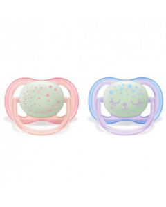 Philips 飞利浦Avent安抚奶嘴0-6个月大的粉红色对称式 - 硅胶