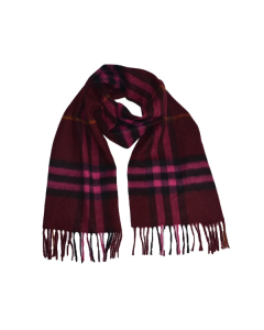 CLASSIC CHECK CASHMERE & WOOL Blended Premium Scarf  - PinkRed&Black