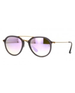 雷朋 高街时尚系列 丁香紫 渐变反光 双梁 太阳镜 Ray-Ban 'Light Double Bridge' Sunglasses - Black/Gold RB4253 62377X 50-21