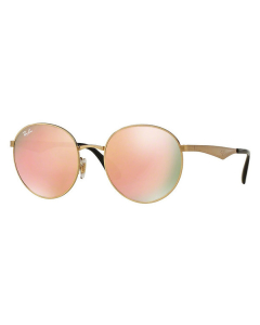 雷朋  古铜色 反光 太阳镜 Ray-Ban Pink Mirror Sunglasses RB3537 001/2Y 51-19