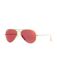 雷朋 飞行员系列 炫彩镜片  红色 反光 太阳镜 Ray-Ban 'Aviator' Sunglasses - Pink RB3025 167/2K 55-14