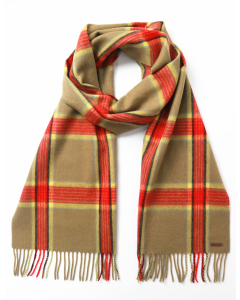 Hortons England 纯羊毛 格子 围巾 红色格纹 Hortons England 100% Lambswool 'Hexham' Scarf - Red Check