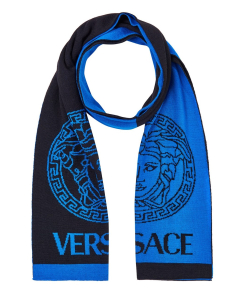 范思哲 Versace 羊毛围巾 蓝色